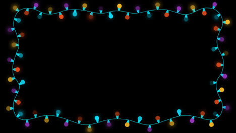 light-bulb-flashing-string-frame-and-border-with-copy-space-party,-Christmas-or-new-year-Garland-animation-with-alpha-channel